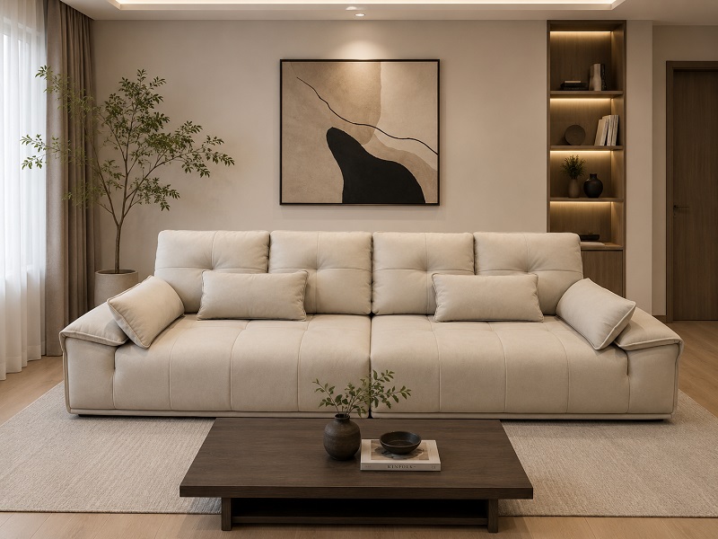 Cận cảnh bề mặt sofa da