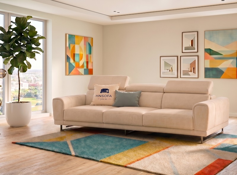 Cận cảnh bề mặt sofa nỉ và vải Acacia