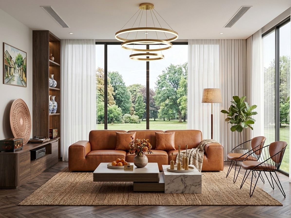 Bộ sofa HNSOFA may đo vừa vặn trong phòng khách thật