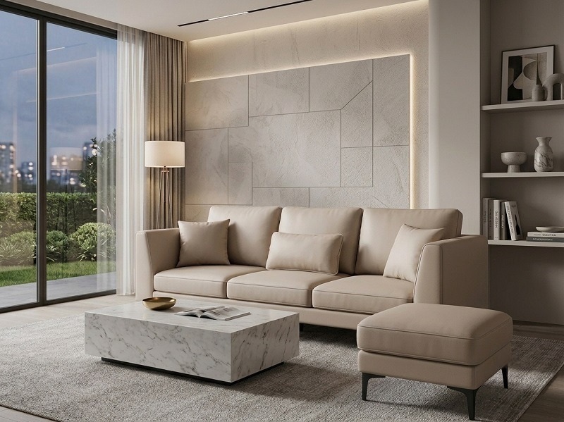 Phối sofa phong cách hiện đại tối giản