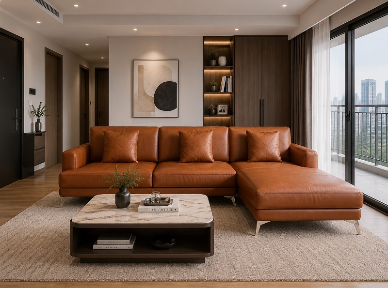 Phối sofa phong cách trung tính ấm